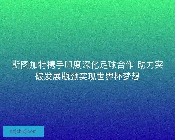 斯图加特携手印度深化足球合作 助力突破发展瓶颈实现世界杯梦想